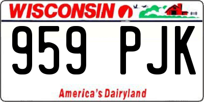 WI license plate 959PJK