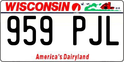 WI license plate 959PJL