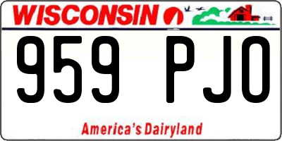 WI license plate 959PJO