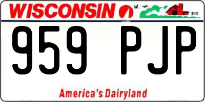 WI license plate 959PJP