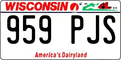 WI license plate 959PJS