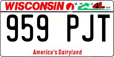 WI license plate 959PJT
