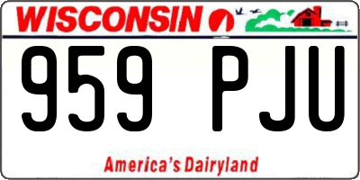 WI license plate 959PJU