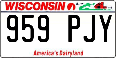 WI license plate 959PJY