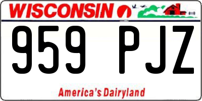 WI license plate 959PJZ