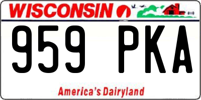 WI license plate 959PKA