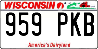 WI license plate 959PKB