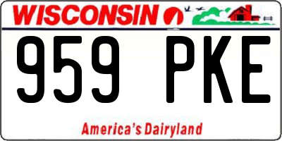 WI license plate 959PKE