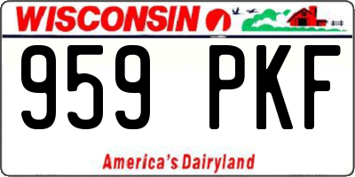 WI license plate 959PKF