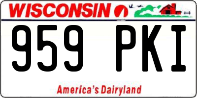 WI license plate 959PKI