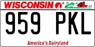 WI license plate 959PKL