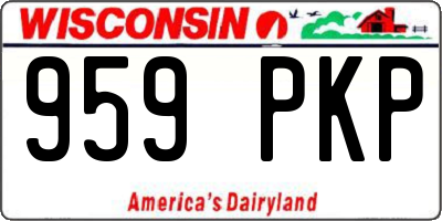 WI license plate 959PKP