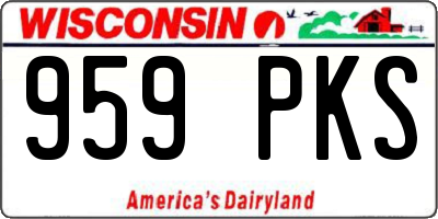 WI license plate 959PKS