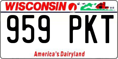 WI license plate 959PKT