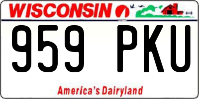 WI license plate 959PKU