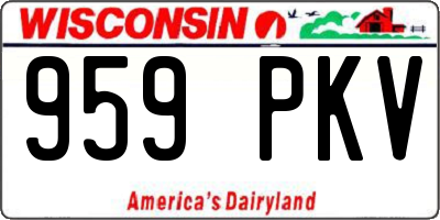WI license plate 959PKV