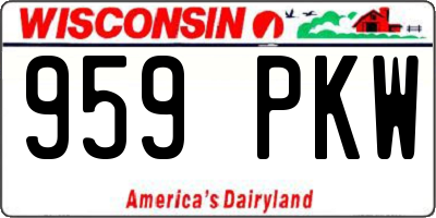 WI license plate 959PKW