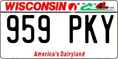 WI license plate 959PKY
