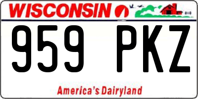 WI license plate 959PKZ