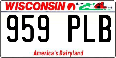 WI license plate 959PLB