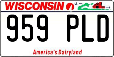 WI license plate 959PLD