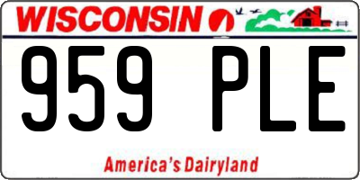 WI license plate 959PLE