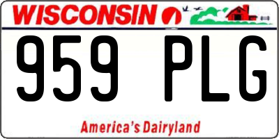 WI license plate 959PLG