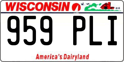 WI license plate 959PLI
