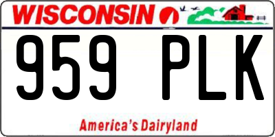 WI license plate 959PLK