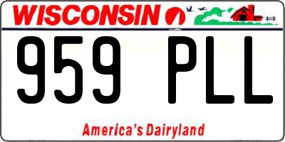 WI license plate 959PLL