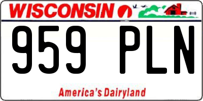 WI license plate 959PLN