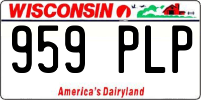 WI license plate 959PLP