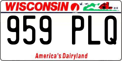 WI license plate 959PLQ