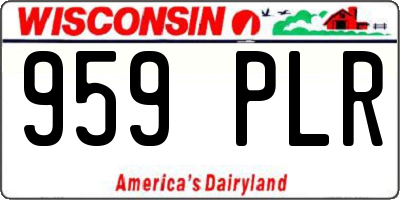WI license plate 959PLR