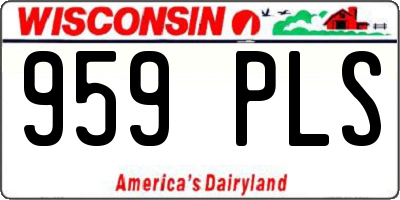 WI license plate 959PLS