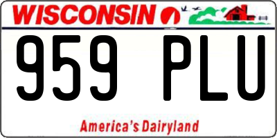 WI license plate 959PLU