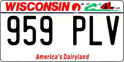 WI license plate 959PLV