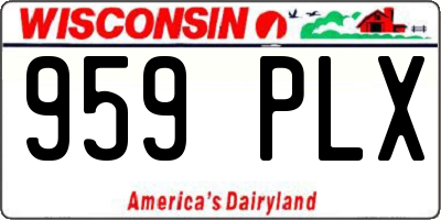 WI license plate 959PLX