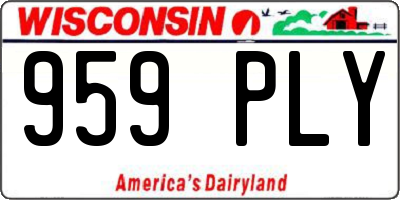WI license plate 959PLY