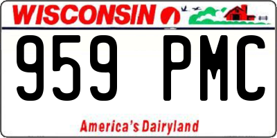 WI license plate 959PMC