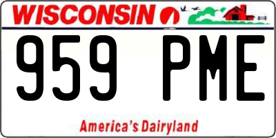 WI license plate 959PME