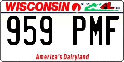 WI license plate 959PMF