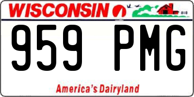 WI license plate 959PMG