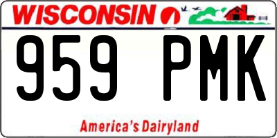 WI license plate 959PMK