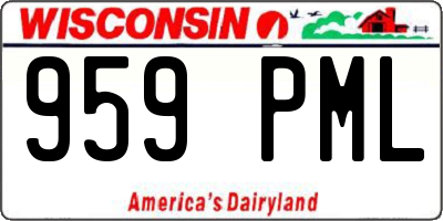 WI license plate 959PML