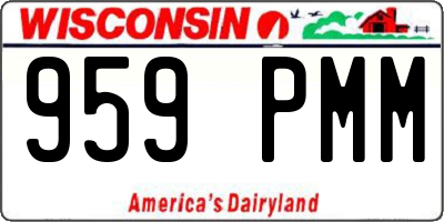 WI license plate 959PMM