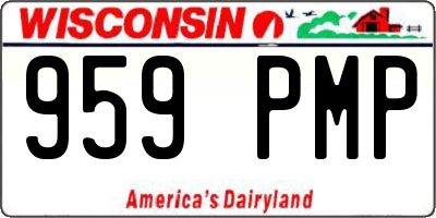 WI license plate 959PMP