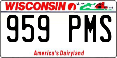 WI license plate 959PMS