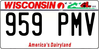 WI license plate 959PMV