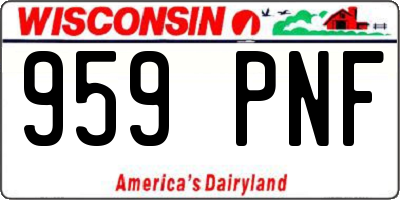 WI license plate 959PNF